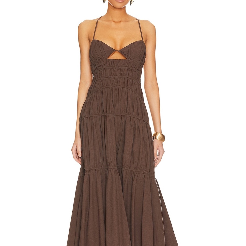 Revolve brown maxi dress, size small. Never worn, tags still on.